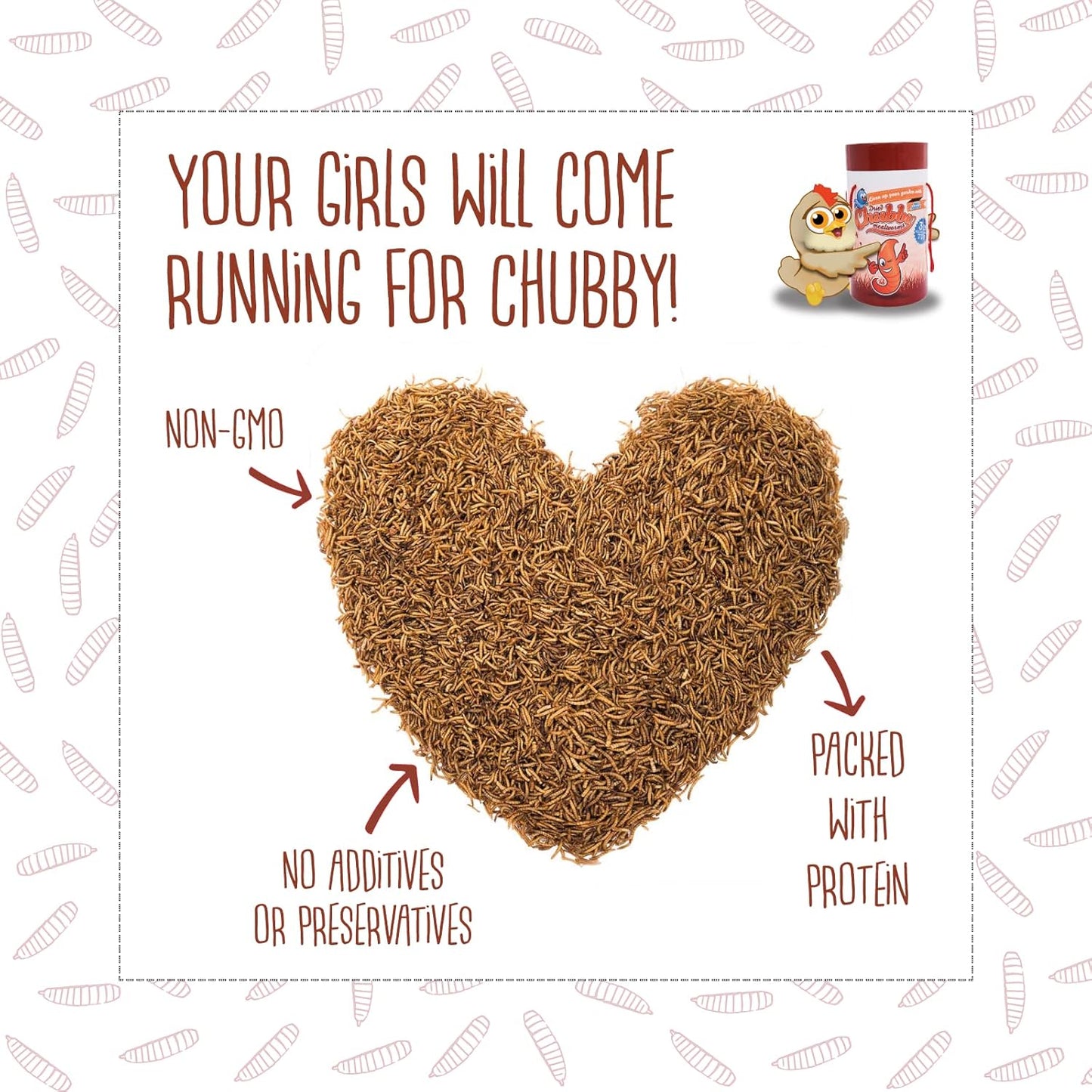 5Lb Chubby Dried Mealworms High Protein Treat for Chickens, Ducks & Birds