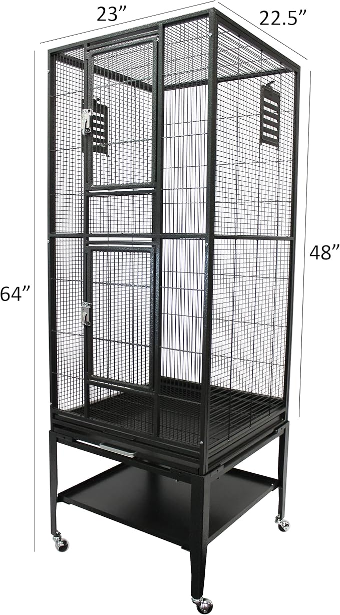 Madagascar Cage - 60" Tall Durable Spacious Metal Cage - for Sugar Gliders, Squirrels, Marmosets & Other Small Pets