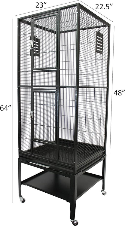 Madagascar Cage - 60" Tall Durable Spacious Metal Cage - for Sugar Gliders, Squirrels, Marmosets & Other Small Pets