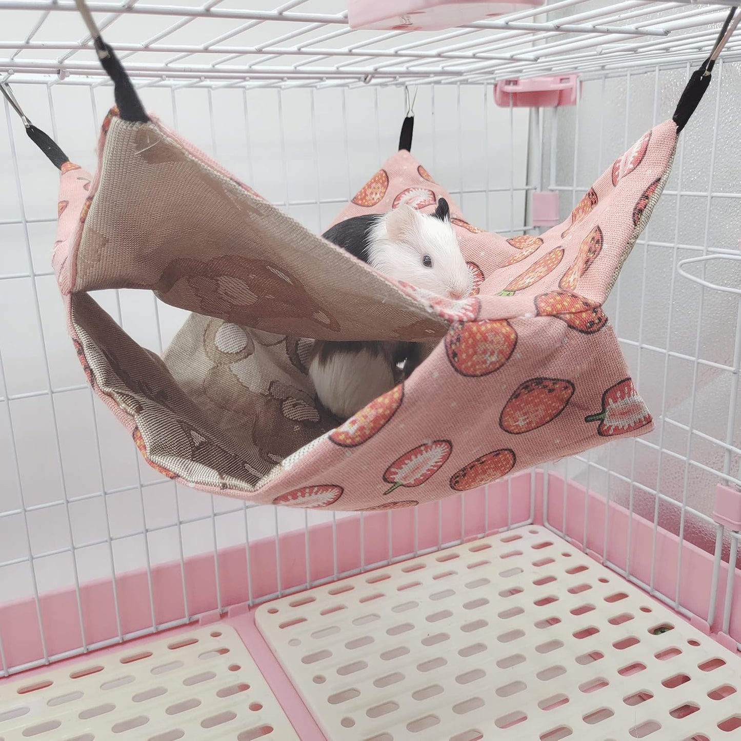 LEFTSTARER Guinea Pig Rat Ferret Hammock Bed Chinchilla Hamster Squirrel Hanging Hammock Summer Ice Surface Bed Cage Stuff Accessories