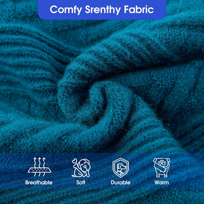 ASENKU Dog Sweater, Dog Sweaters for Medium Dogs, Warm Pullover Doggie KnitTurtleneck Warm Clothes for French Bulldog, Boston Terrier（Teal Blue, L）