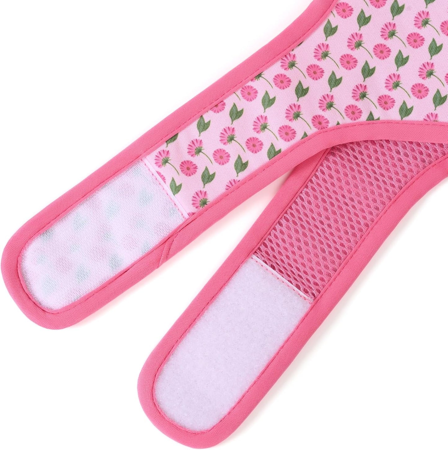 Mile High Life Dog Harness, Air Mesh Floral Vest Harness for 20 lbs Small Dogs & Cats, Easy Get on Adjustable Easy Closures Both Neck and Chest(Pink Flower, S Chest 16"-18")