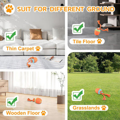 Interactive Dog Toys, [2025 Newly Upgraded] Motion Activated Rolling Squeaky Ball for Medium/Large Dogs, Automatic Moving Dogs Ball for Boredom, USB Rechargeable(Orange)