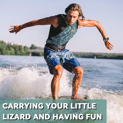 2 Pieces Bearded Dragon Carrier and Adjustable Bearded Dragon Lizard Leash Harness Bearded Dragons Lizards Safety Outdoor Walking for Amphibians and Other Small Pet Animals Travel Carrier