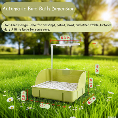 Bird Bath, Automatic Parrot Shower Bath with Pump, Birds Shower Bathtub with Running Water, Birdcage, Medium Birds Parakeet Budgies Cockatiels Conures Finches, Lovebird
