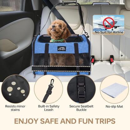 Large Cat/Dog Carrier up to 25 Pounds, Portable Soft Sided Pet Travel Carriers for Medium Big Cats and Puppy, Collapsible Puppy Crate Outdoor 20x13x13in, Dark Blue