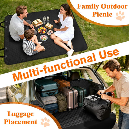 SUV Cargo Liner for Dogs - Waterproof Dog Car Seat Cover Mat for SUVs, Sedans, Vans & Trunks with Non-Slip Bumper Flap Protector, Scratchproof Large Size Universal Fit, Black