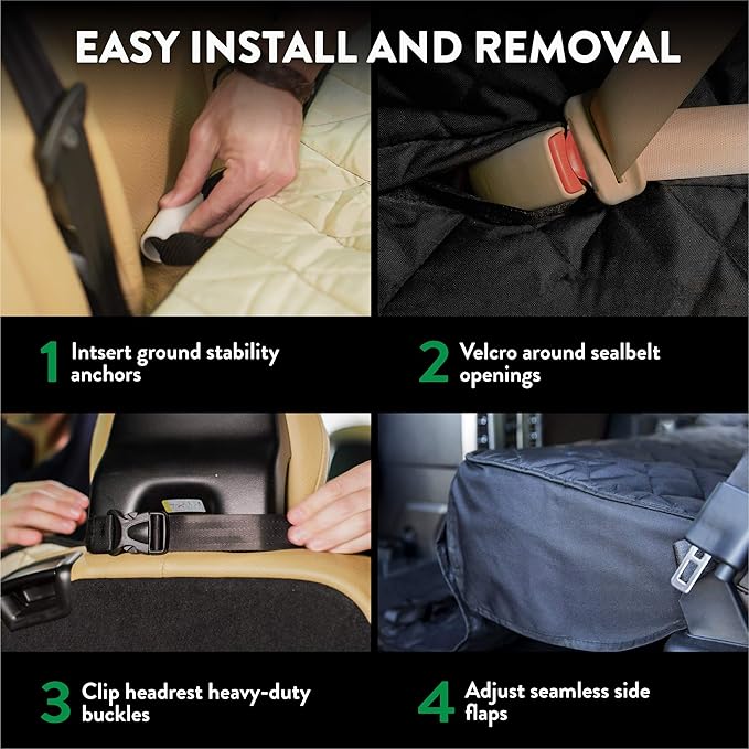 Plush Paws Products Premium Rear Car Seat Protector w/Hammock | Washable & Waterproof Back Seat Dog Cover for Car, Truck, & SUV | Nonslip, Tear Resistant Pet Seat Cover | Small Grey