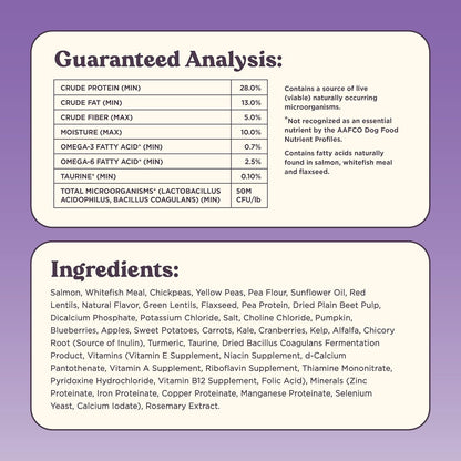 Bundle x Joy Vibrant Salmon Probiotic Dog Food Dry, 4lb Bag, Allergy and Gut-Friendly Adult Kibble for Digestive Health with Wild-Caught Salmon, 20 Plant Based Superfoods, Beef and Poultry Free