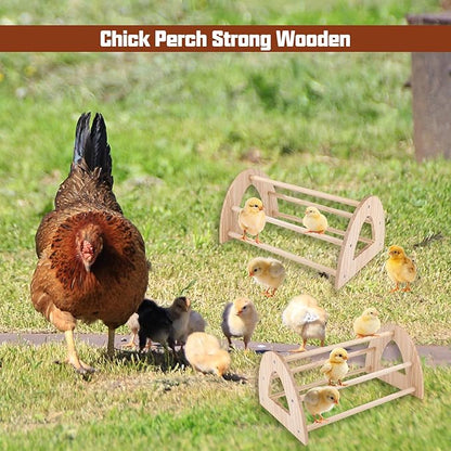 Large Wooden Chicken Perch, Chick Roosting Perch Wood Stand for Brooder, Chicken Toys for Coop and Brooder Chick Roosting Bar, Training Perch Toys for Large Bird