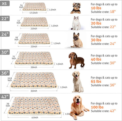 Mora Pets Dog Crate Pad - Ultra Soft Pet Bed With Cute Star Print, Washable Mat for Large Medium Small Dogs, Reversible Fleece Kennel Liner, Cat Bed 21 x 12 Inch Brown