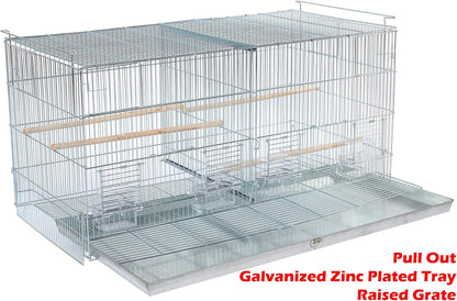 LOT of NO Rust Stainless Galvanized Zinc Plated Stackable Breeder Bird Flight Cage with Removable Center Divider and Breeding Nest Doors