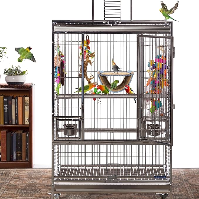 BWOGUE Winter Warm Bird Nest Bed Hanging Hammock Snuggle Hut Parrot House Tent Toy Bird Cage Perch for Parakeet Budgies Cockatiels Lovebird Cockatoo Finch Hamster Chinchilla Guinea Pig