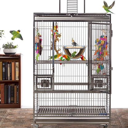 BWOGUE Winter Warm Bird Nest Bed Hanging Hammock Snuggle Hut Parrot House Tent Toy Bird Cage Perch for Parakeet Budgies Cockatiels Lovebird Cockatoo Finch Hamster Chinchilla Guinea Pig
