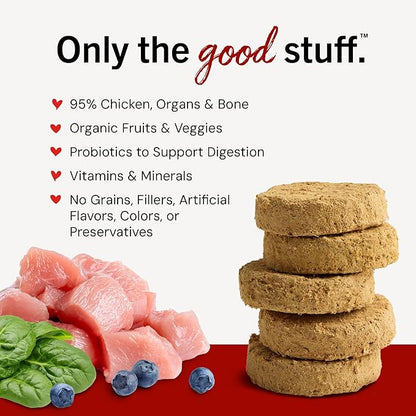 Stella & Chewy's Freeze-Dried Raw Dinner Patties - Chicken Recipe - High Protein Grain-Free Puppy & Dog Food - Perfect For Picky Eaters - 5.5 oz