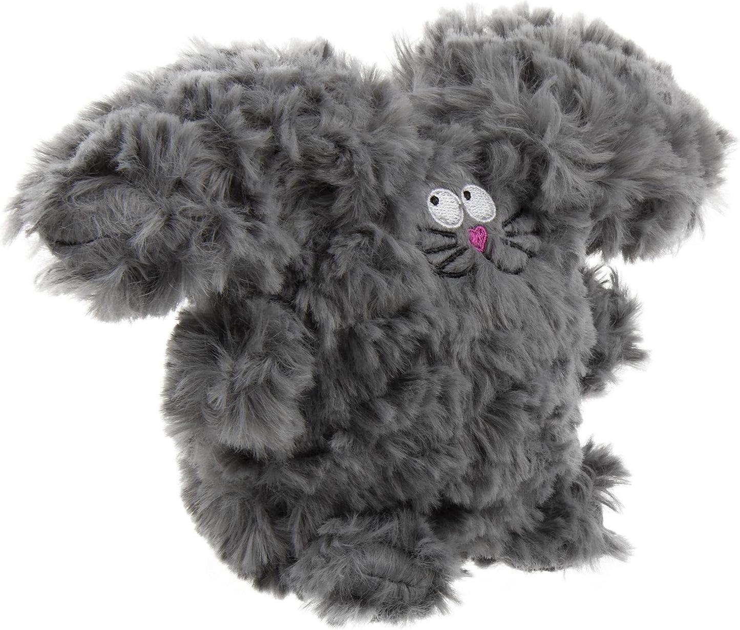 goDog PlayClean Rabbit Squeaky Plush Dog Toy with Odor-Eliminating Essential Oils, Chew Guard Technology - Gray, Large