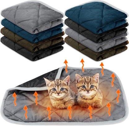 8 Pack Self Heating Cat Mat Self Warming Cat Bed 20"x16" Extra Warm Thermal Pet Bed Mat Reflects Body Heat Washable Dog Crate Pad for Indoor Outdoor Pets(Mixing Color)
