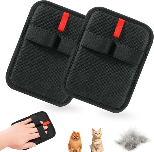 Pet Hair Removal Glove - Reusable Electrostatic Dog/Cat Hair Remover Mitt & Pet Grooming Gloves for Couch, Carpet, Furniture - Upgraded Electrostatic Dog Tool (2 PCS)