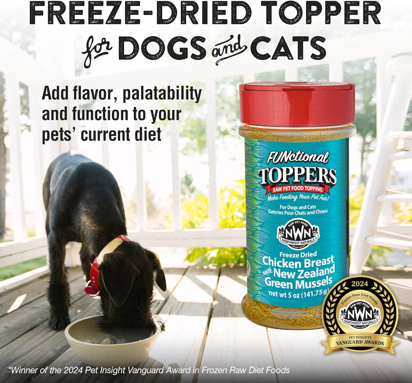 Northwest Naturals Freeze-Dried Chicken Breast with Green Lipped Mussels - Functional Topper - for Dogs and Cats - Healthy, Limited, Human Grade Ingredients, All Natural, Made in USA, 5 Oz (Pack of 1)