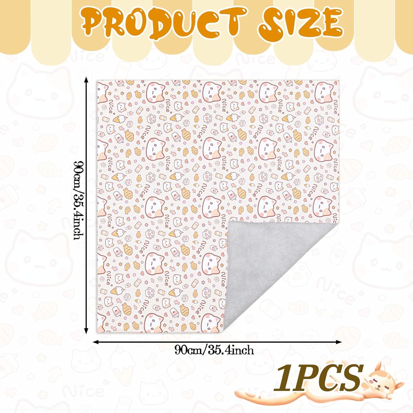 35.4" Extra Large Cat Grooming Wrap, Cat Wrap for Cutting Nails, Soft Self-Stick Anti-Scratch Anti-Escap Cat Wraps for Large Cats & Small Dogs, Ear Cleaning, Teeth Brushing Pet Tool