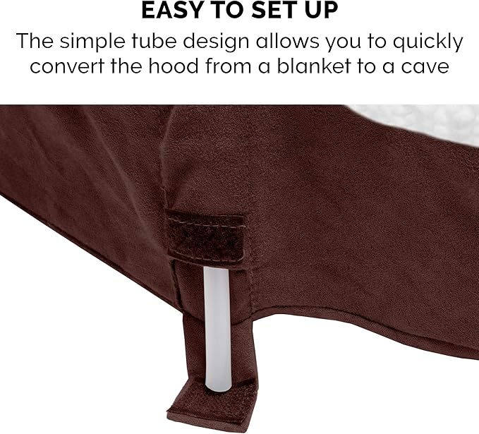 Furhaven 35" Round Orthopedic Dog Bed for Large/Medium Dogs w/ Removable Washable Cover, For Dogs Up to 50 lbs - Sherpa & Suede Snuggery - Espresso, 35-inch