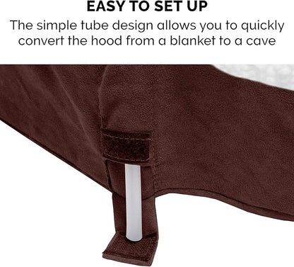 Furhaven 35" Round Orthopedic Dog Bed for Large/Medium Dogs w/ Removable Washable Cover, For Dogs Up to 50 lbs - Sherpa & Suede Snuggery - Espresso, 35-inch