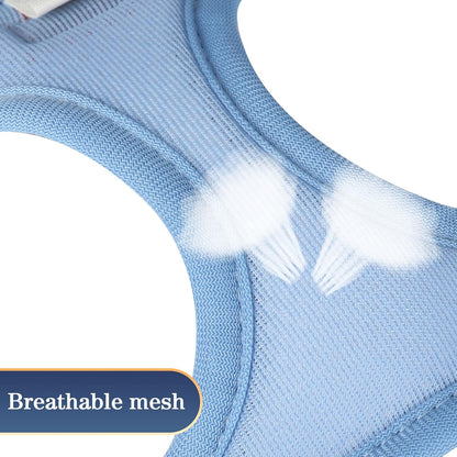 YIMEIS Dog Harness and Leash Set, No Pull Soft Mesh Pet Harness, Reflective Adjustable Puppy Vest for Small Medium Large Dogs, Cats (Greyblue, Medium (Pack of 1)