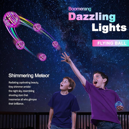 Flying Orb Ball (Pink, 2025 Upgraded) with Dazzling Lights, Magic Hover Spinner, Boomerang Drone, Floating Cosmic Globe, Kids Outdoor Toys for 6 7 8 9 10 Year Old Boys Girls