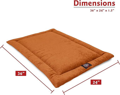Majestic Pet Orthopedic Memory Foam Dog Crate Mat - Plush Pet Bed Pad for Crates & Kennels | USA Crafted | 36"x23" Villa Orange