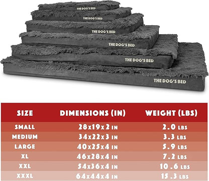 The Dog’s Bed Orthopedic Memory Foam Dog Bed, Large Grey Faux Fur, Pain Relief for Arthritis, Hip & Elbow Dysplasia, Post Surgery, Lameness, Supportive, Calming, Waterproof Cover