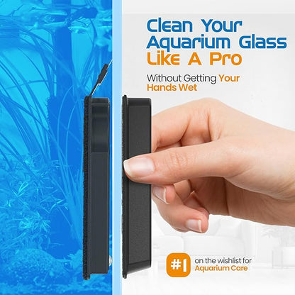 Flipper Cleaner Float - 2-in-1 Floating Magnetic Aquarium Glass Cleaner - Fish Tank Cleaner - Scrubber & Scraper Aquarium Cleaning Tools - Floating Fish Tank Cleaner, Nano