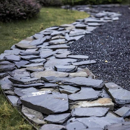 Unocho Natural Slate Stone Reptile Basking Platform Rocks 20LB Tortoise Habitat Flat Rocks for Aquarium Amphibian Vivariums Paludarium Garden Landscaping and Model Railroad(2-8 inches)