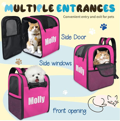 Cat Backpack Carrier-Customizable, Breathable Pet Carrier Backpack for Outdoor Travel/Vet Visits/Daily Use, Adjustable & Secure Design for Small Dogs and Cats Style1