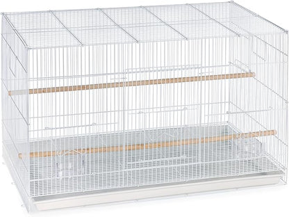 Prevue Pet Products Flight Cage Metal Steel Bird Crate, Multi-Bird Home Stackable Cage for Birds, Home Crate for Extra-Small Pet Parakeets, Finches, and More, White