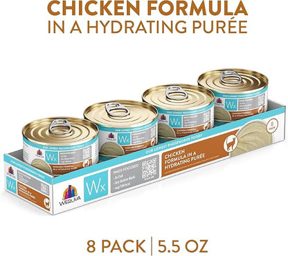 Weruva Wx Phos Focused Chicken Formula in a Hydrating Puree 5.5oz Can, Pack of 8