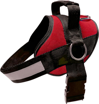 Joyride Basic Essential Dog Harness 1.0 - Small, Medium, Large Dogs, No-Pull Pet Vest with 3 Side Rings for Leash Placement, Adjustable for Training (Red, L)