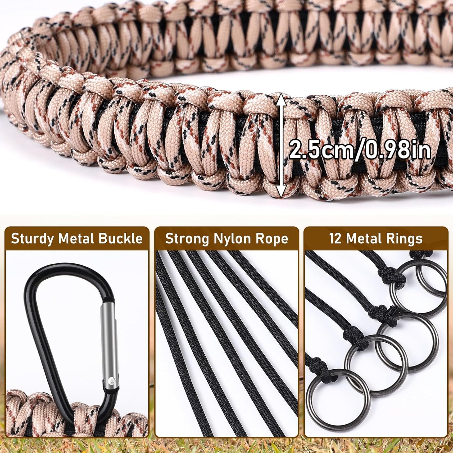 TOBWOLF Duck & Bird Tote with 12 Drops Slip Ring, Metal Loop Goose & Duck Hanger, Waterfowl Tote, Dove Bird Carrier, Paracord