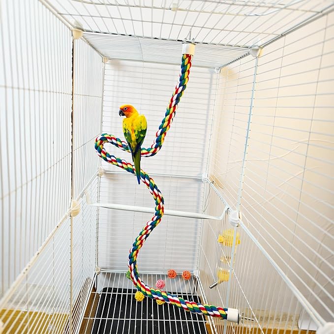 Bird Perch,Bird Rope Perch & Rope Perch,Bird Perches for Cage,Rope Perch for Conures,Parrots,Cockatiel,Lovebird,Budgerigar,Parakeet Rope Perches for Cage