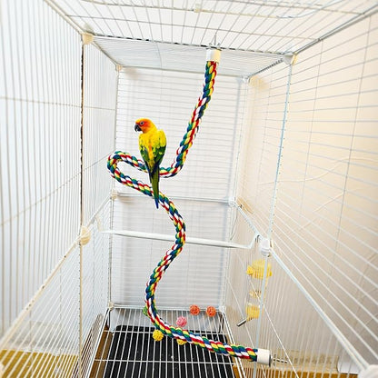 Bird Perch,Bird Rope Perch & Rope Perch,Bird Perches for Cage,Rope Perch for Conures,Parrots,Cockatiel,Lovebird,Budgerigar,Parakeet Rope Perches for Cage