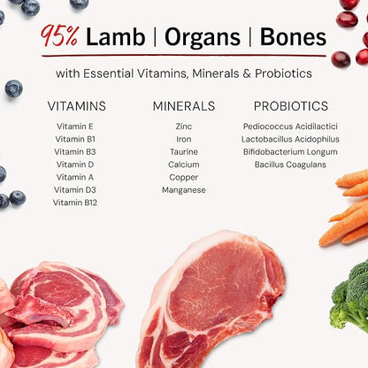 Stella & Chewy's Freeze-Dried Raw Dinner Patties - Dandy Lamb Recipe - High Protein Grain-Free Puppy & Dog Food - Perfect For Picky Eaters - 14 oz