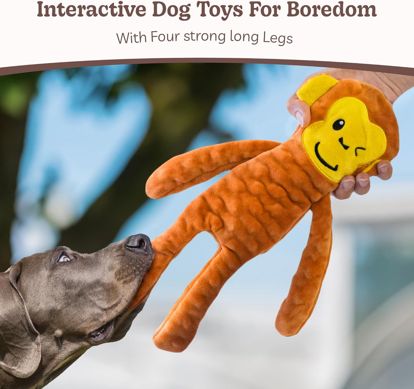 SHARLOVY No Stuffing Dog Toys 5 Pack, Crinkle Interactive Dogs Toy for Boredom, Puppy Toys for Teething to Keep Them Busy, Cute Squeaky Dogs Toy for Small, Medium, and Large Breed