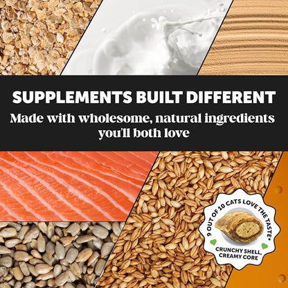 Cat Urinary Tract Health Crunchy & Creamy Chews - Promotes Healthy Digestion & Normal Bladder Function with Cranberry, Antioxidants, & Probiotics - Gut + Bladder Support Supplement (30 Day Supply)