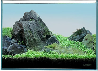 LANDEN 36N 5 Gallon Rimless Low Iron Aquarium Tank, 14.2" W × 8.7" D × 10.2" H (36cm x 22cm x 26cm) 5mm Thickness with Black Nano Foam Leveling mat Included