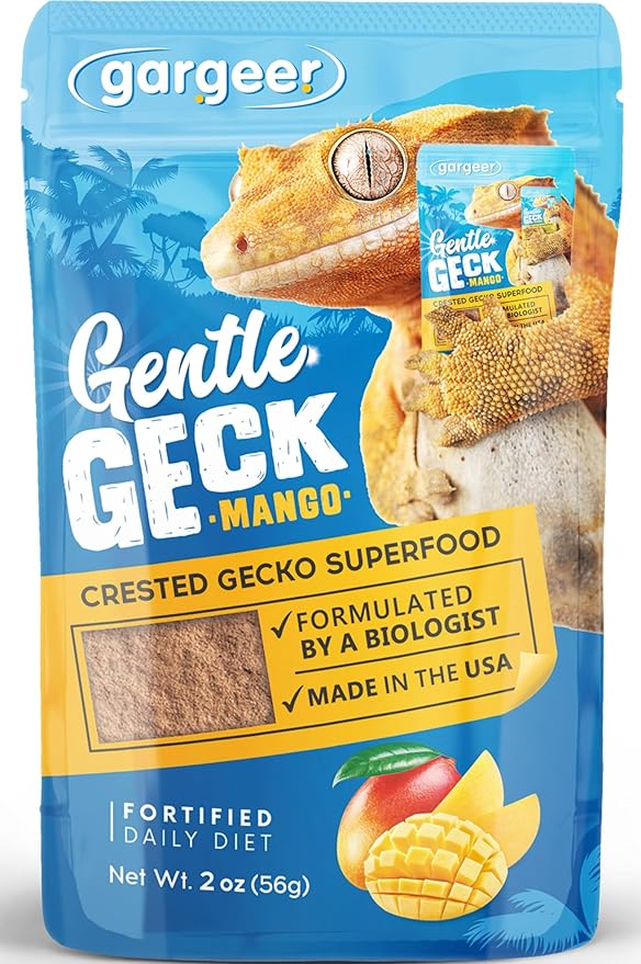 2oz Complete Crested Gecko Food Diet. Premium Mix, Ready to Use Freshly Made Powder. Unique Formula, Developed & Made in The USA. Enjoy! (Mango)