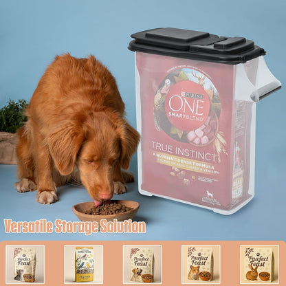 Buddeez Pet Food Storage Containers - Capacity Dog Food Storage Container, Cat Food Container, Bird Seed Storage Container, with Durable EZ Grip Handle, EZ Flip Lid & Scoop (2 Pack) 16 QT/16 LB