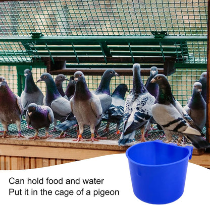 Rainmae 50 Pcs Cage Cups Birds Hanging Feeders Chicken Water Cups Bird Food Bowl 8 oz Plastic Bird Water Dispenser for Small Coop Parrot Parakeet Pet Poultry Pigeon Gamefowl Seed Bowl Supplies (Blue)