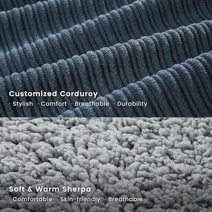 Miguel Washable Cat Bed for Indoor Cats With Removable Cushion, Easy to Wash Small Pet Sofa With Side, Rectangle Bolster Kitten Calming Cuddle Puppy Bed, Anti-Slip Bottom, Blue 20 Inch