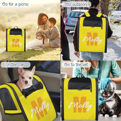 Cat Backpack Carrier-Customizable, Breathable Pet Carrier Backpack for Outdoor Travel/Vet Visits/Daily Use, Adjustable & Secure Design for Small Dogs and Cats Style3