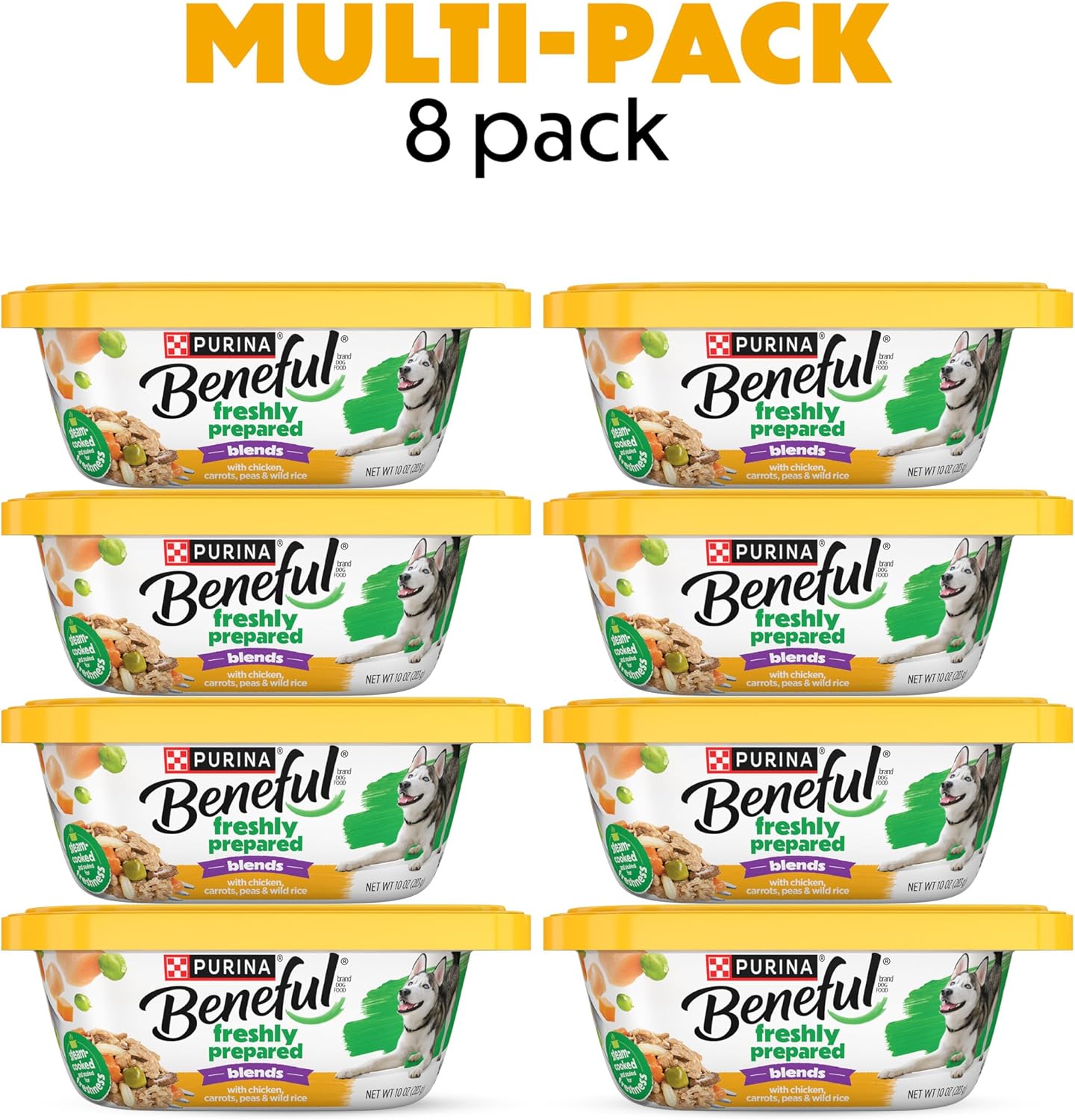 Purina Beneful Wet Dog Food, Chopped Blends With Chicken - 10 oz. Tubs (Pack of 8)