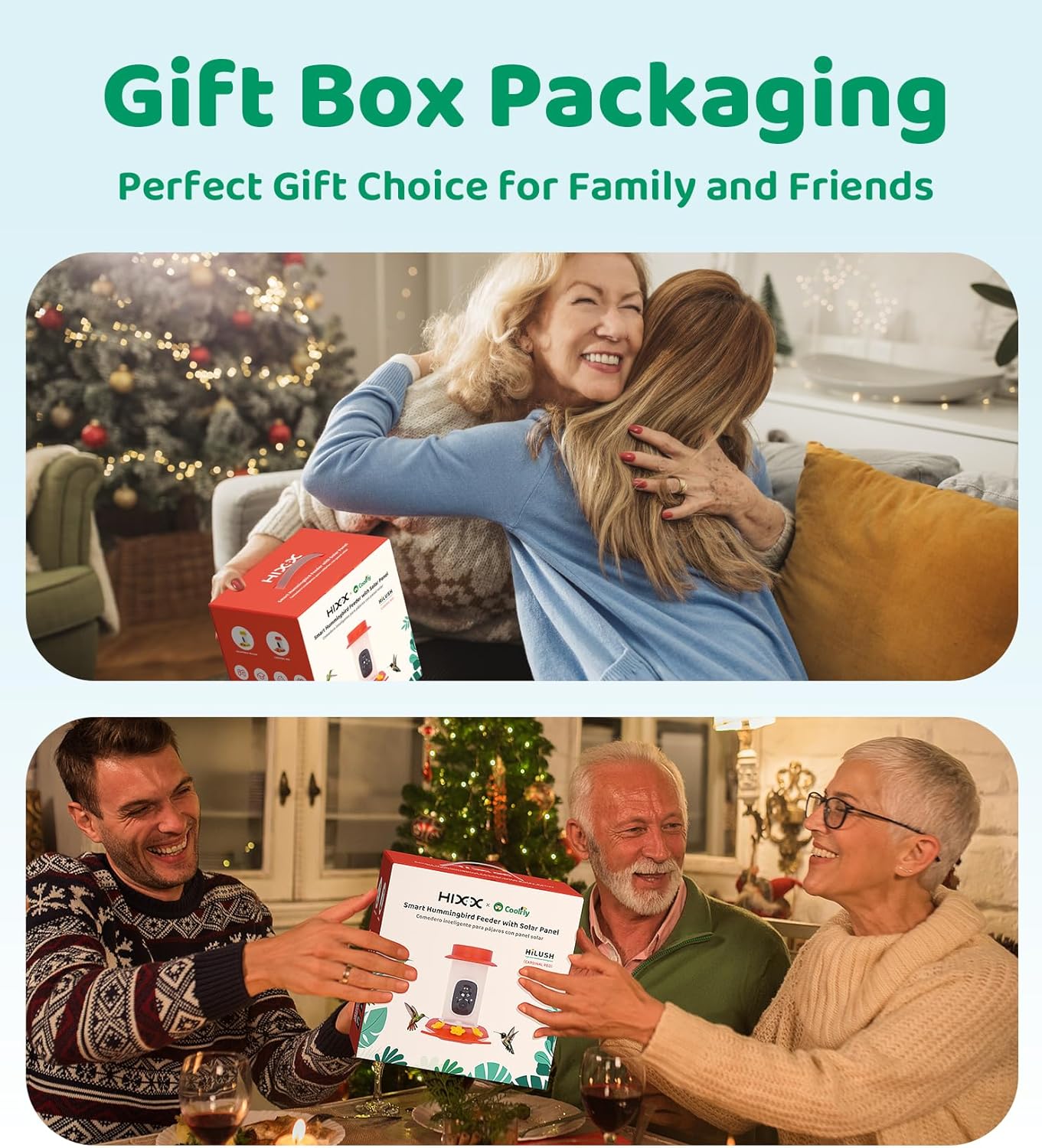 HIXX Smart Hummingbird Feeder with Camera Solar Powered, with Ant Moat & Bee Proof AI Bird Recognition, Easy Clean & Refill, with Coolfly Birdwatching APP, Ideal Gifts for Hummingbird Lover (17.5 oz)